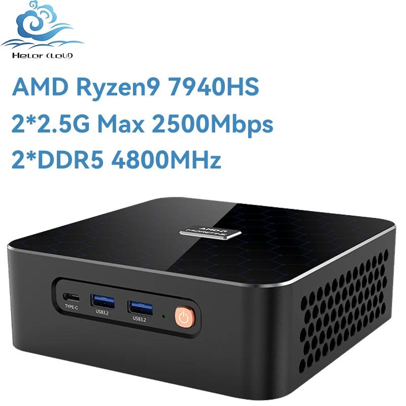 Helorpc ̹ ̴ PC,  潺 ȭ, ũž ǻ, AMD Ryzen9 7940HS, 16G DDR5 512G M2 NVME , Win10, 11WiFi6